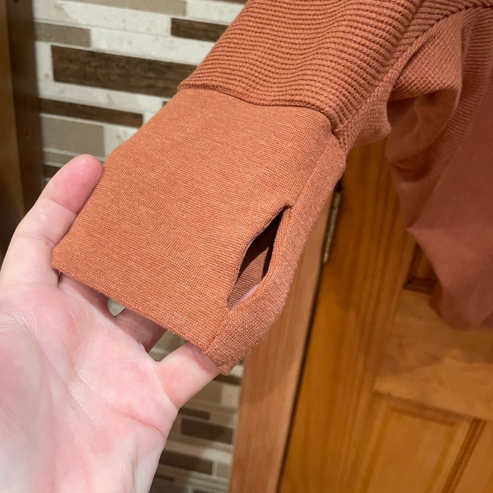 Rust Orange Open Front Cardigan - Picture 3 of 7